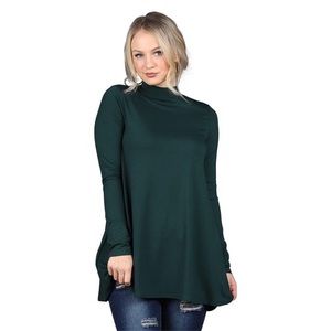 5/$15 Zenana Green Mock Neck Tunic Dress